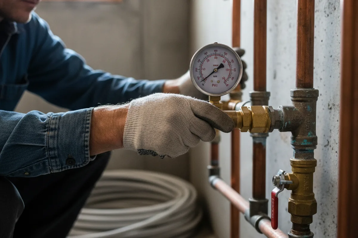 Pressure testing a repaired line during Water Line Repair in Oceano